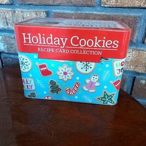 Sealed  Holiday Cookies Recipe Card Collection Tin 100 Recipe Cards 5 Dividers